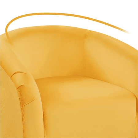 Alden Design Upholstered Barrel Accent Chair for Livingroom, Yellow Velvet