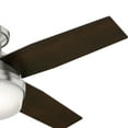 thumbnail image 4 of Hunter 44 inch Indoor Ceiling Fan with LED Light and Remote Control - Modern Ceiling Fan, Low Profile Mount, 4 Black Oak Blades, For Bedroom, Living Room, or Kitchen - Dempsey 59243, Brushed Nickel, 4 of 15