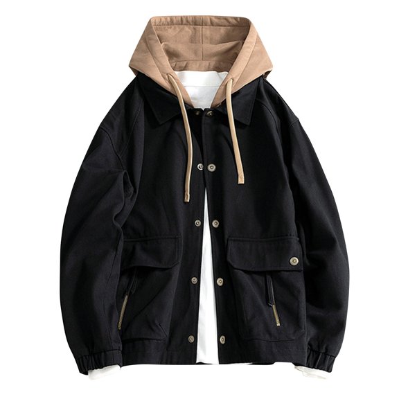 LpwkSSA Fleece Jackets for Men Winter Thermal Solid Color Long Sleeved Stand Collar Zipper Fleece Plus Size Thick Coat with Pocket Blue M