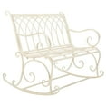 thumbnail image 3 of SAFAVIEH Ressi Rustic Outdoor Patio Rocking Bench, Pearl White, 3 of 9