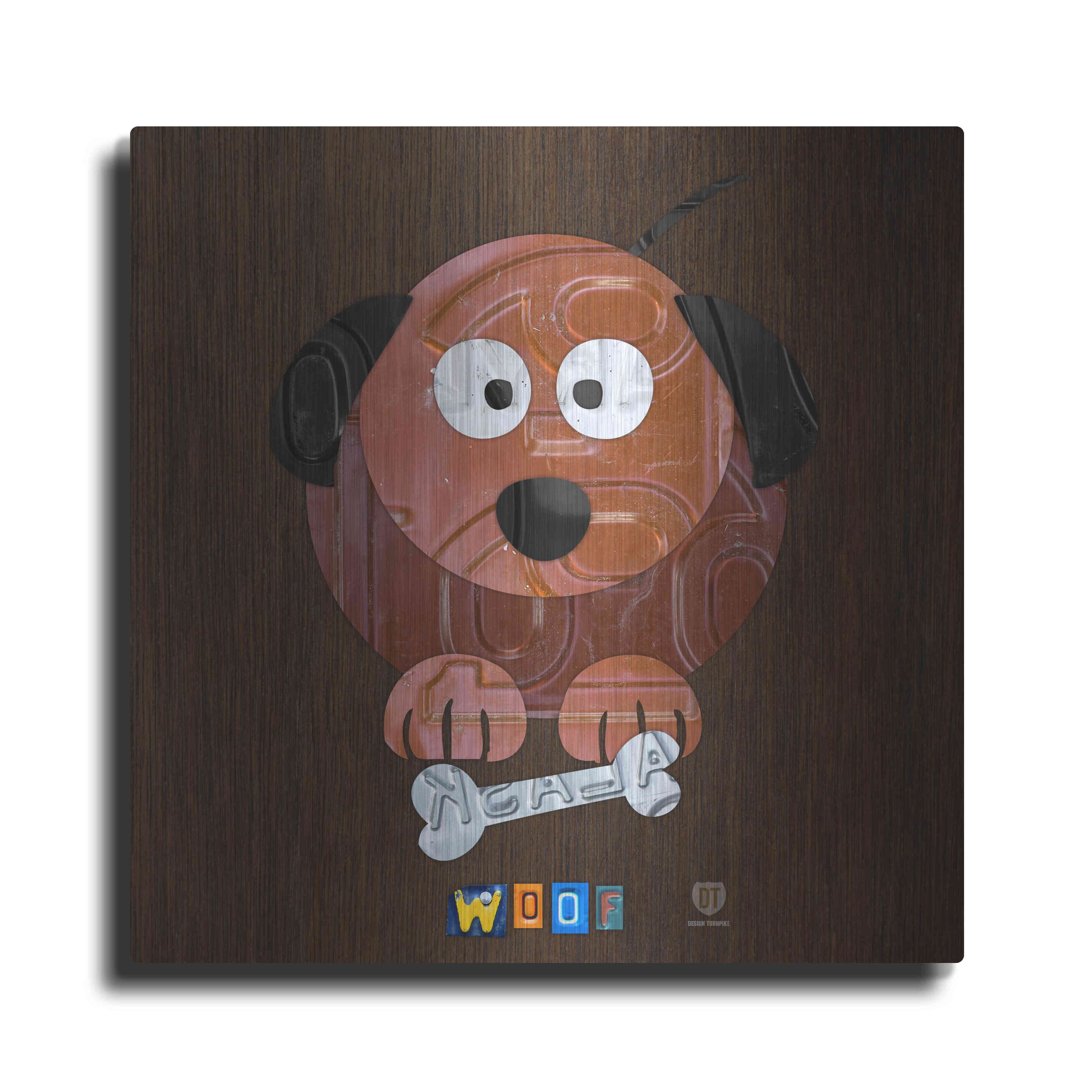 Luxe Metal Art 'Woof The Dog' by Design Turnpike, Metal Wall Art, 24 ...