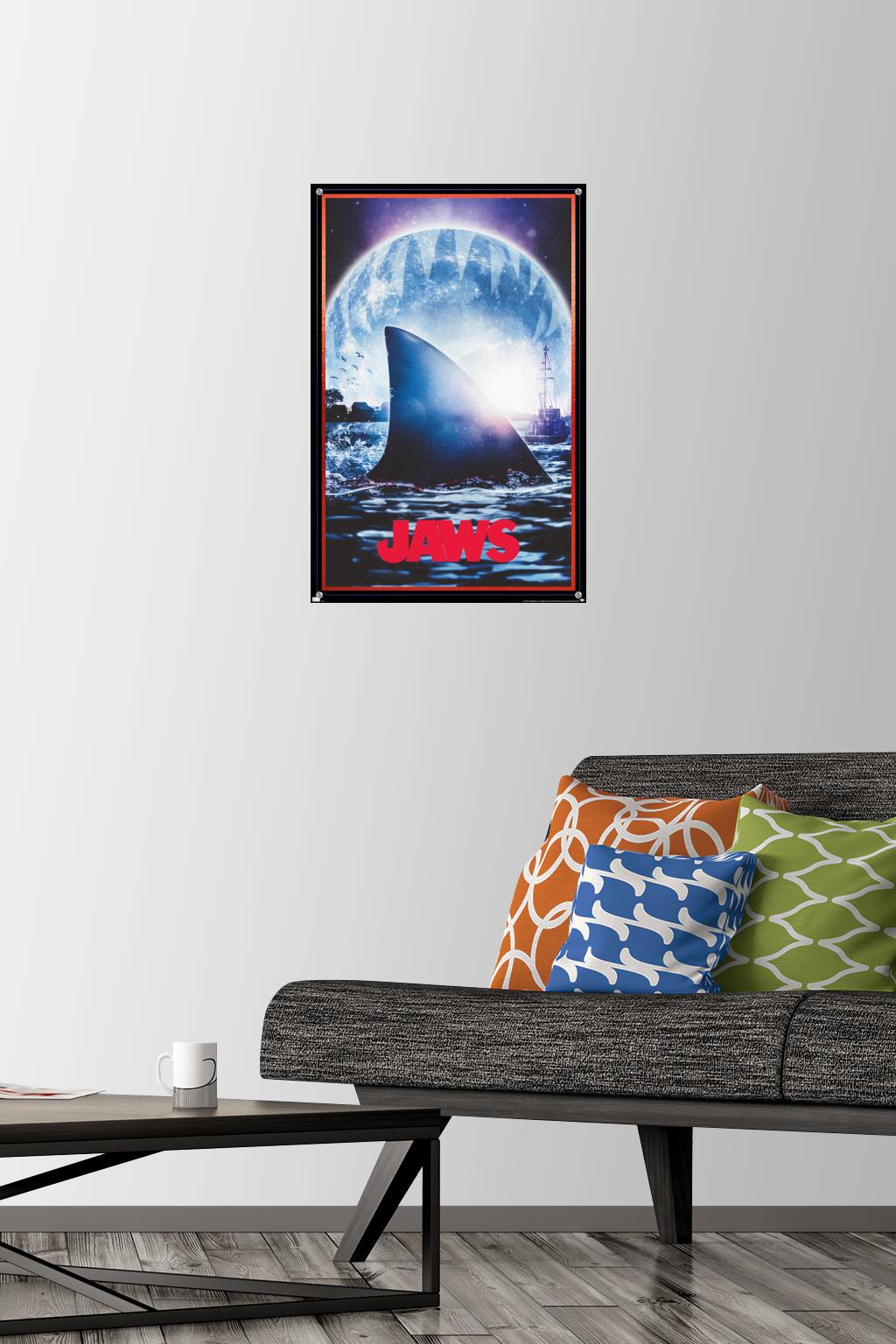 Jaws - Moon One Sheet Wall Poster with Push Pins, 14.725" x 22.375"