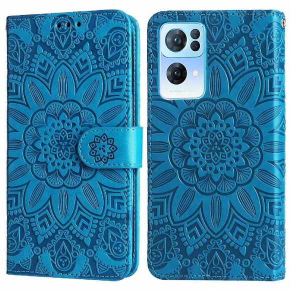 Funda tipo cartera GANGXUN para OPPO Reno 7 Pro 5G , diseño girasol, cuero PU, soporte, cierre magnético, tarjetero