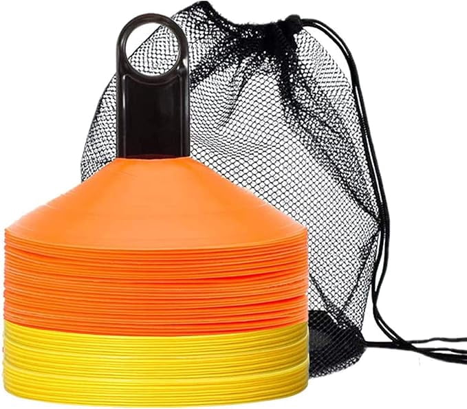 Biggz Soccer Ball Starter kit - Training Coaching Set w/mesh Bag & 50pk Cones