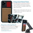 thumbnail image 2 of Dockem iPhone 11 Pro Max BIO M2B Wallet Case; Friendly Materials, Built-in Metal Plate, 2 Card Slots, Black/Tan, 2 of 9