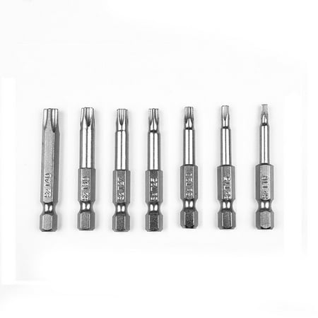 

7Pcs 50Mm 1/4 Hex Shank Five-Point Magnetic Torx Screwdriver Bits T10-T40