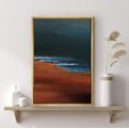 thumbnail image 2 of IDEA4WALL Framed Canvas Wall Art Abstract Dark Red & Blue Block Prints Home Artwork Decor Contemporary Relax/Calm Landscape Paint for Living Room, Bedroom, Dining Room - 24"x36" Natural, 2 of 5
