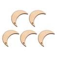 thumbnail image 3 of Moon Shape Hanging Ornament Wooden Chip Beige 20Pcs 1.4X2In, 3 of 8