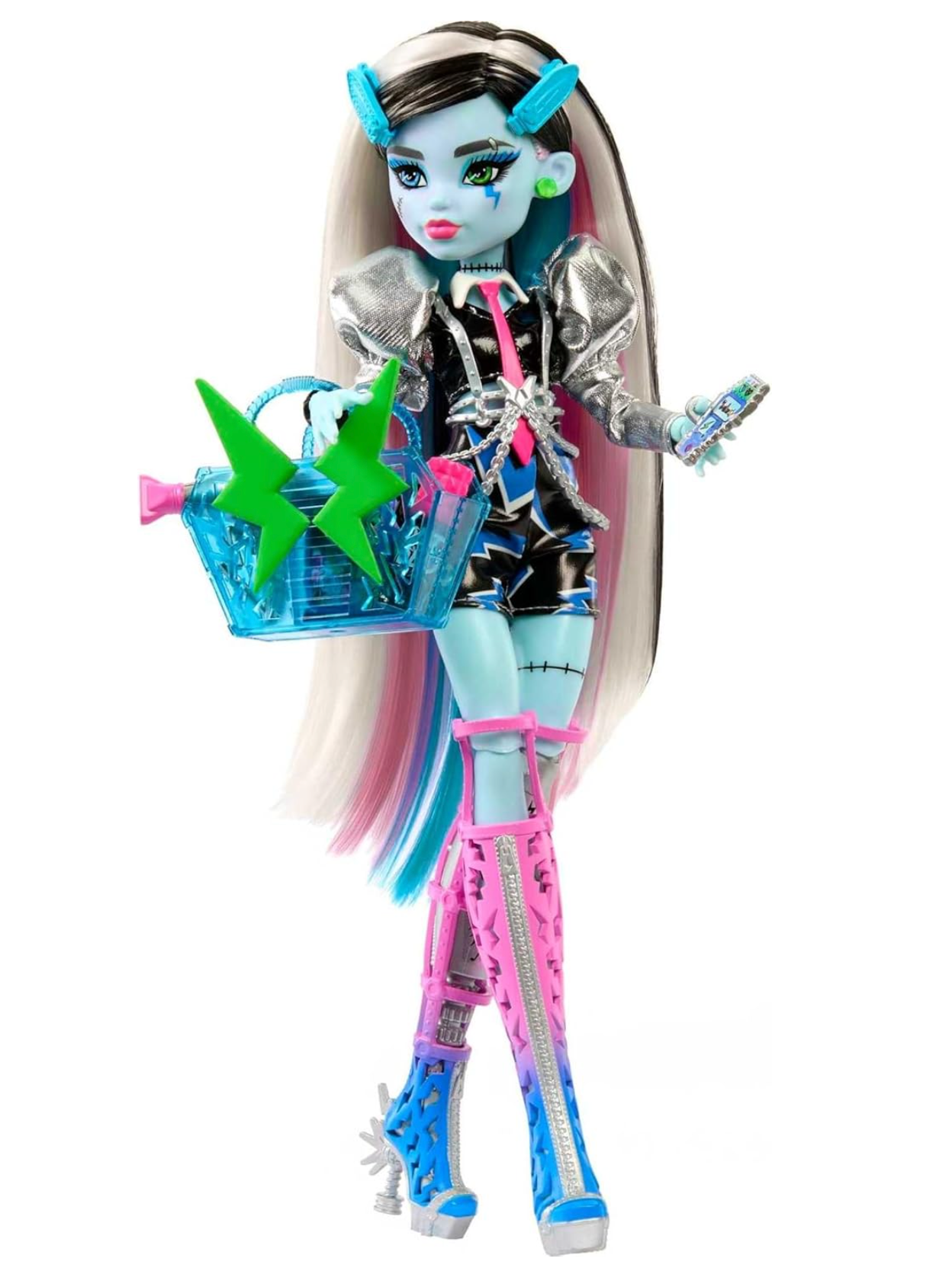 Monster High Doll, Amped Up Frankie Stein Rockstar with Instrument and Accessories