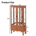 thumbnail image 3 of HIUU Oak Curio Cabinets with Glass Doors,49.4"H Curio Cabinet with Lights,Display Cabinet with Glass Doors and Adjustable Shelves,Wooden China Cabinet for Living Room, 3 of 8