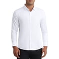 thumbnail image 1 of CAMISA DE NEGOCIO FORMAL DE MANGA LARGA DE BOTONES PARA HOMBRE INSPIRE CHIC COLOR SÓLIDO M BLANCA, 1 of 4