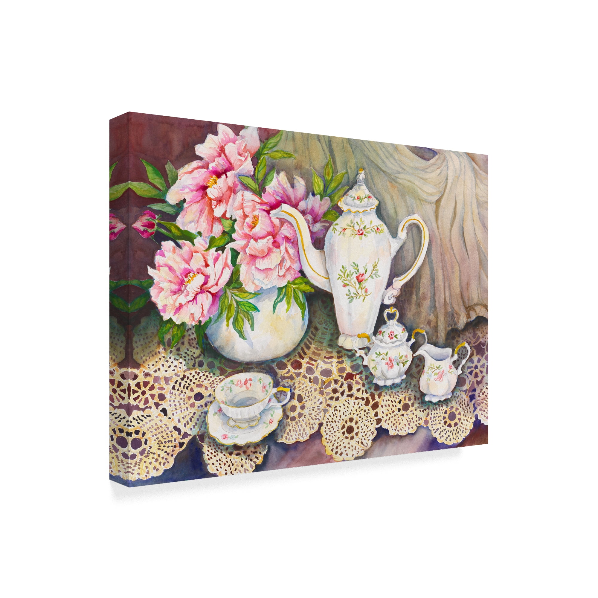 Trademark Fine Art 'Tea Time Pink' Canvas Art by Joanne Porter