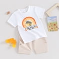 thumbnail image 2 of Bagilaanoe 2pcs Toddler Baby Boy Shorts Set Short Sleeve Letter Print T Shirt Tops + Shorts 6M 12M 18M 24M 3T Kids Casual Summer Clothes, 2 of 8