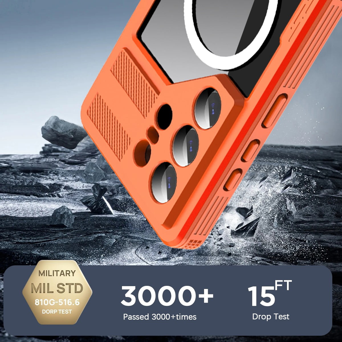 AICase Waterproof Case Cover for Samsung Galaxy S26 Ultra, IP68 Waterproof Full Body Protective Shockproof Case with Build in Screen Protector Anti-Scratch Cell Phone Case,Orange