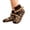 01#Coffee, variant on Adult Cable Knit Fleece Lined Slipper Socks with Ruffled Cuff Non Slip Winter Indoor Floor Socks for Home Lounging M