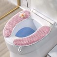 thumbnail image 5 of Universal Toilet Seat Cover Set with Handle Winter Warm Soft Washable Knitted Non-Slip Elastic Fit for Round Rectangular Toilets 2 Pack, 5 of 8