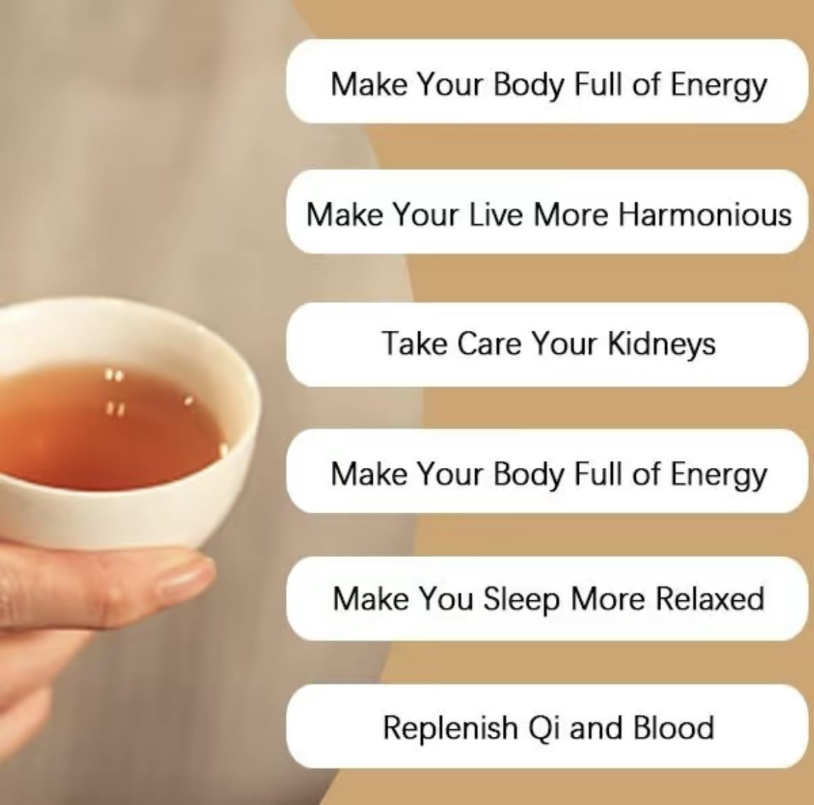 Kidney Ginseng Eight Treasure Herbal Tea with Wolfberry & Mulberry Maca Root for Men's Health , 60 Count