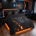 thumbnail image 2 of Manfei Forest Lightning Wildlife Queen Bedding, 3D Lion Bedding Comforter Set Queen, Black Brown, Black Reversible, 7pcs, 2 of 6