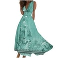 thumbnail image 2 of Fankiway Robe Longue Sans Manches à Col en V Imprimée Mode Printemps/été pour Femmes Robes de Plage Grande Taille pour Femmes, 2 of 5