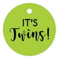 thumbnail image 1 of 100 PCS It's Twins Cricle Baby Shower Hang Tags Baby Shower Favor Gift Paper Tags, 1 of 1