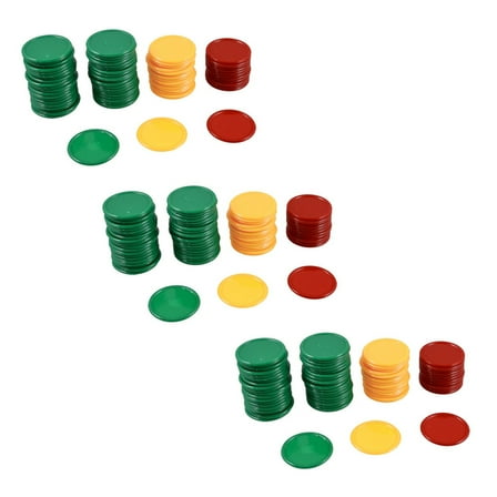 Red Yellow Green Round Shaped Mini Poker Chips Lucky Game Props 207 Pcs