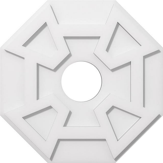 Ekena Millwork CMP20LG-05000 20 Po OD x 5 Po ID Carré Logan Architectural Grade PVC Contemporain Médaillon de Plafond