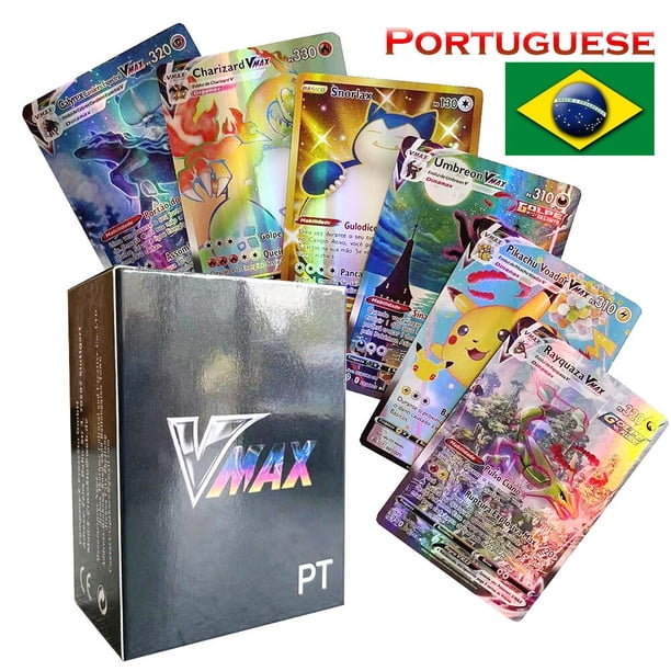 Cartas holográficas de Pokémon en portugués, VMAX GX V, juguete para niños Fivean unisex