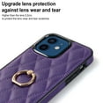 thumbnail image 6 of Dteck Case for iPhone 12 6.1-inch,Shockproof Leather Grid Case 360°Rotatable Ring Holder Kickstand Hybrid Rubber Cover,Purple, 6 of 8