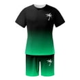 thumbnail image 3 of HXWCHs 2025 Summer Men's Athletic Suit Casual Color Block Tracksuit Set with Drawstring Waist and Short Sleeve Design Green XXXXXL, 3 of 5