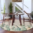 thumbnail image 4 of Eucalyptus Leaf Round Area&nbsp;Rug 5ft Spring Bird Plant Glass Bottle Country Linen Texture Non-Slip&nbsp;Washable Circle Rugs Soft Felt Indoor Floor Mat for Bedroom Kitchen Living Room Bathroom, 4 of 9