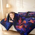 thumbnail image 3 of Homewish 3D Cartoon Mushrooms Print Full Size Comforter Sets,Dreamy Butterfly Bedding Comforter Set,Purple Blue,Black Reversible,3-Piece,1 Comforter and 2 Pillowcases, 3 of 7
