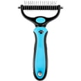 thumbnail image 3 of Adakot Double-Sided Pet Grooming Brush for Dogs & Cats, Blue, 3 of 5