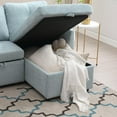 thumbnail image 5 of BISHE L Shaped Sectional Sofa with Pullout Bed, 81 Inch Convertible Sleeper with Reversible Chaise & Storage Seats, 2 in 1 Pull Out Couch with Side Pockets for Living Room, Apartment, Mint Green, 5 of 7