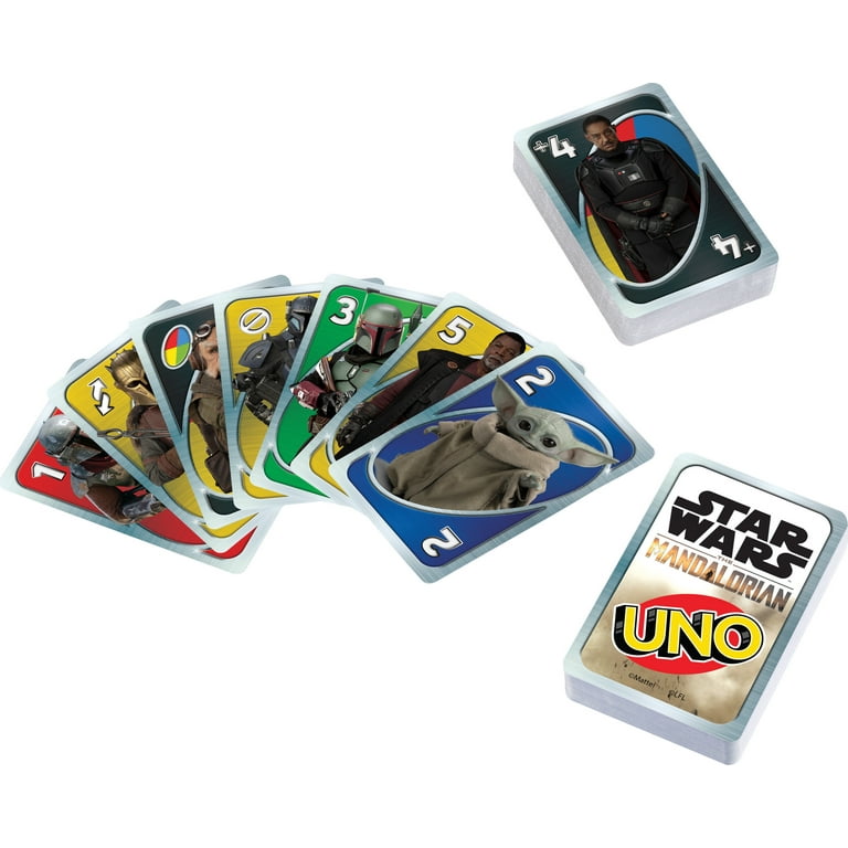 UNO Star Wars The Mandalorian Card Game for Kids & Family, 2-10 Players,  Ages 7 Years & Older