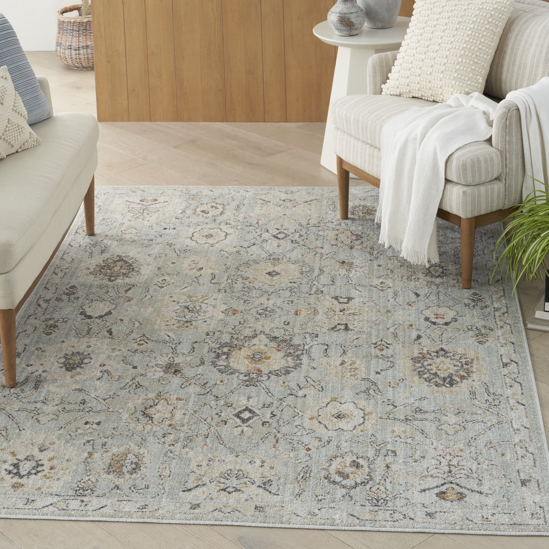 Nourison Oushak Home Persian Mint 4'1" x 5'11" Area Rug (4x6)
