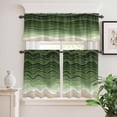 thumbnail image 3 of Kitchen Window Curtains Valance and Tier Set, Dark Light Green Water Ripple Rod Pocket Tier Curtain Valance Set, Abstract Beach Ocean Waves Light Filtering Cafe Curtains for Bedroom Living Room, 3 of 9