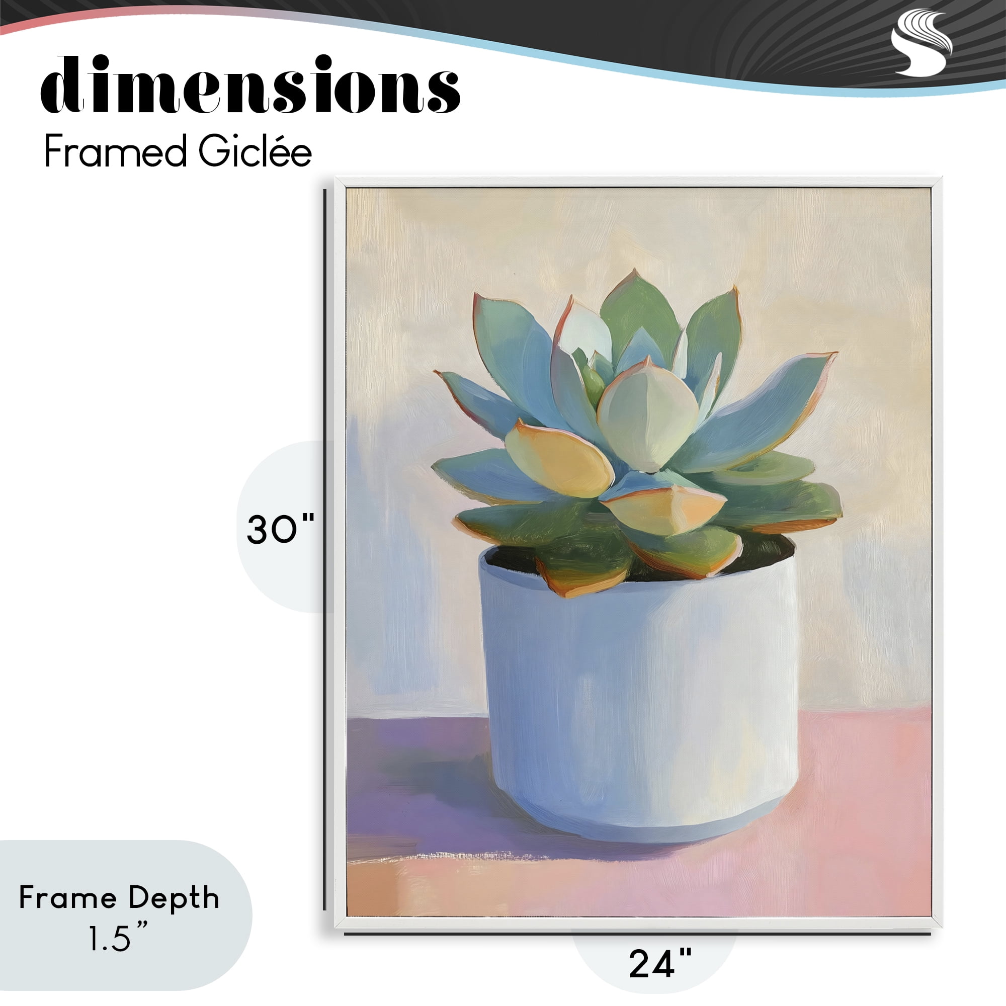 Stupell Industries Succulent Plant in White Pot White Framed Giclee Art, design by The Prints Vibe