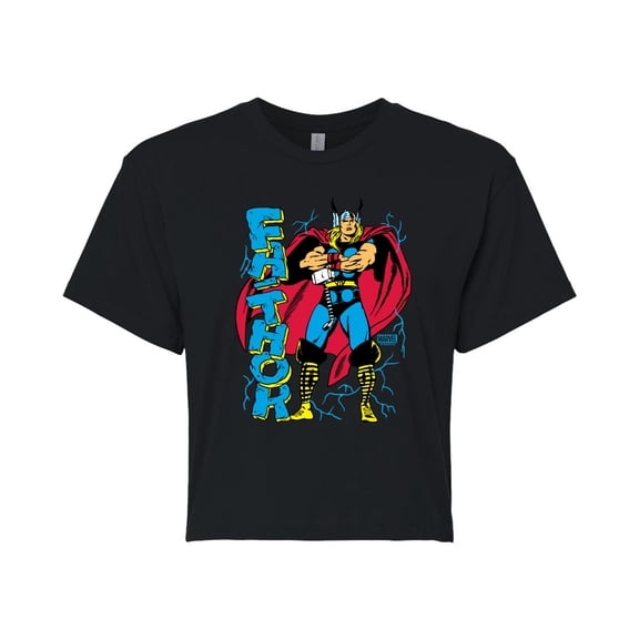 Marvel Thor - Fathor - Juniors Cropped Graphic T-Shirt