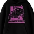 thumbnail image 7 of Minecraft Monochrome Axolotl Long Sleeve Youth Black Hooded Sweatshirt-Small, 7 of 7