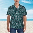 thumbnail image 2 of Fotbe Vintage Floral Hawaiian Shirt for Men Unisex Summer Beach Casual Short Sleeve Cotton Linen Button Down Shirts-Small, 2 of 5