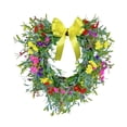 thumbnail image 3 of Guirnalda de corazón con lazo, flor de gypsophila, decoración de mariposa artificial, elaborada con pp, adecuada para eventos festivos, decoración del Amarillo, 3 of 7