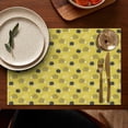 thumbnail image 4 of Yellow Cute Hedgehog Summer Placemats Table Placemats Set Of 6-Linen Kitchen Washable Placemats Table Mats 11.8"x17.7" Non-Slip Heat Resistant, 4 of 5