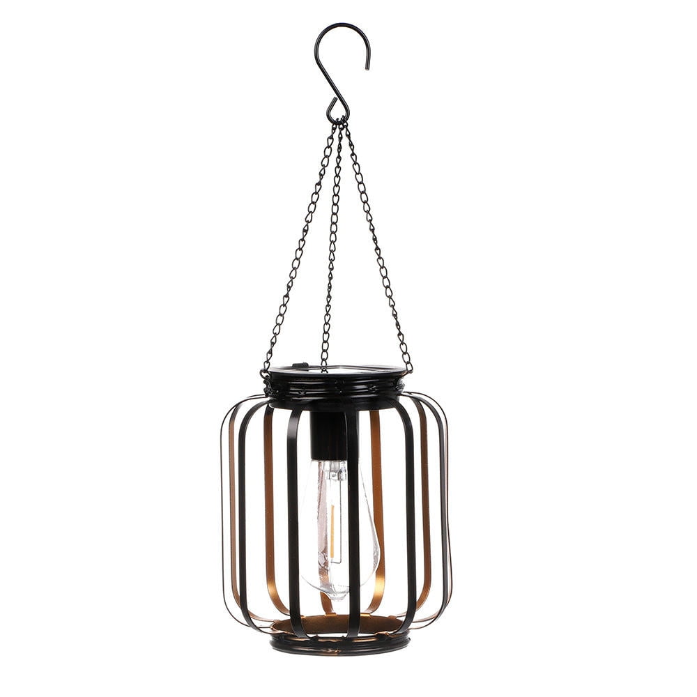 CHENJIANDONG Solar Iron Flat Iron Chandelier Lantern Light Retro Mesh Chandelier Outdoor Garden Courtyard Light