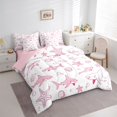 thumbnail image 2 of Manfei Ocean Shark Queen Bedding, Kawaii Seashell Starfish Bedding Comforter Set Queen, Pink White, Pink Reversible, 7-Piece, 2 of 6