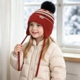 thumbnail image 5 of Xijirk Kids Winter Knit Beanie Pom Hat With Ear Warm Lined Cap for Outdoor Cold Weather for Toddlers Boys Girls, 5 of 5