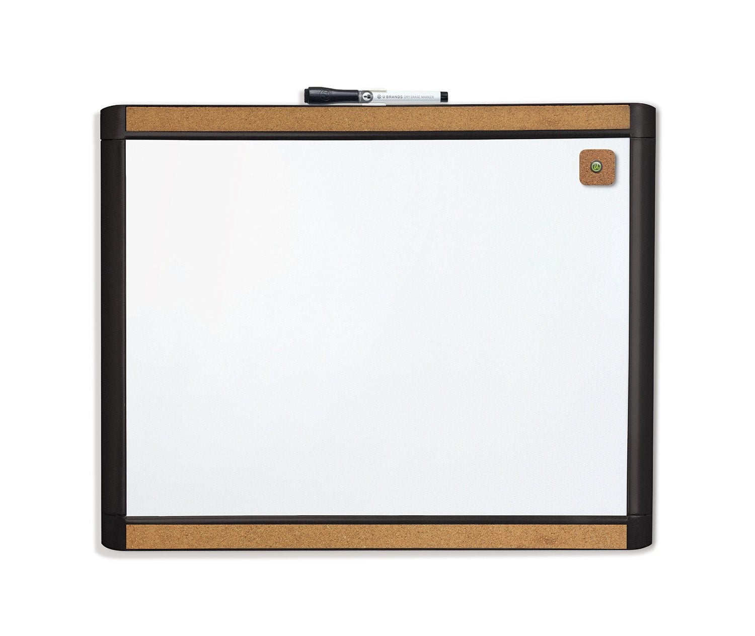U Brands Pin-It Magnetic Dry Erase Board, 20 x 16', Black Frame