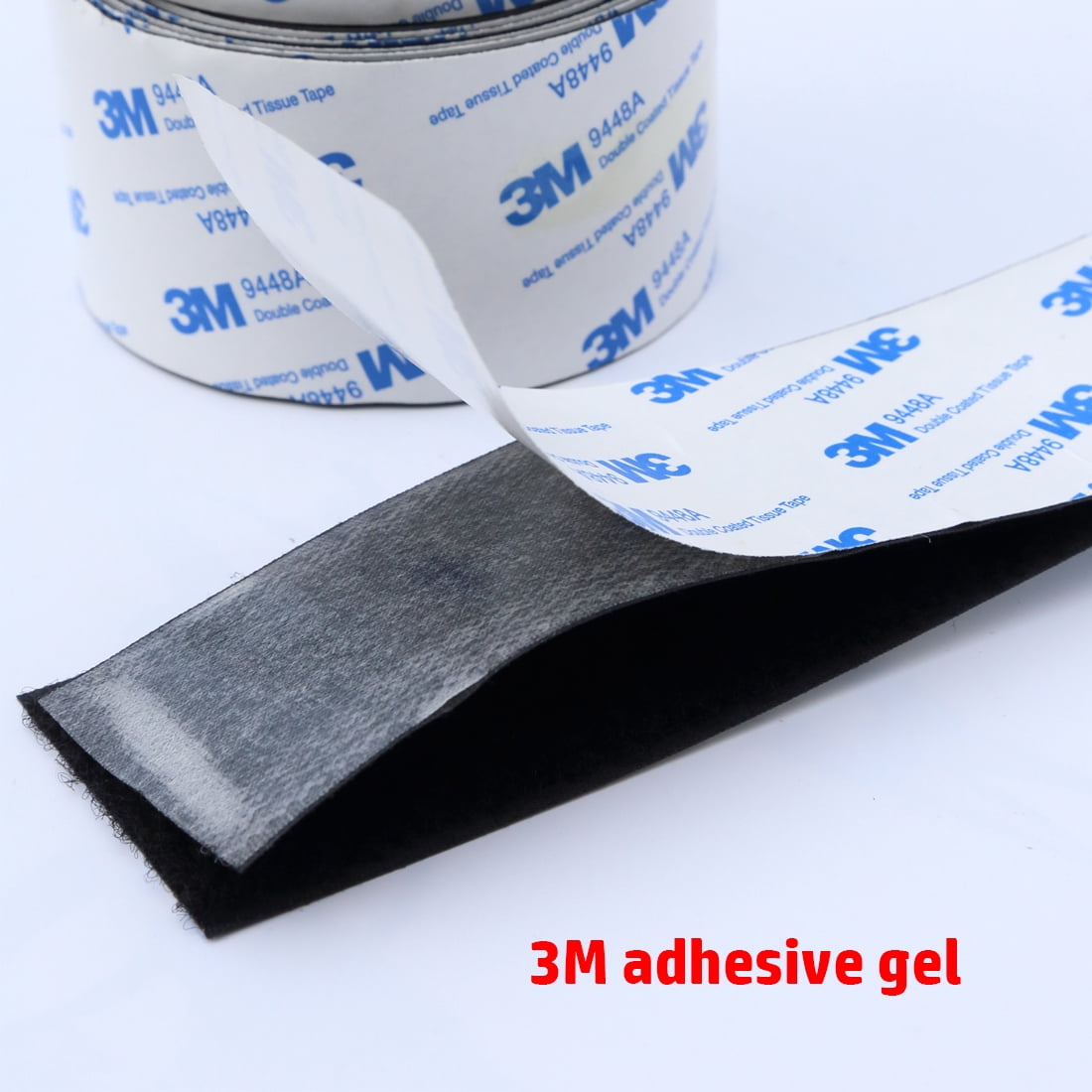Jumbo Size Black Sticky Back Tape - 2 Inch x 10FT Heavy Duty, No-Residue Removal for Extended Runs
