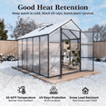 thumbnail image 3 of Newly Design Aluminum Frame greenhouse 8x10 FT Polycarbonate Greenhouse Heavy Duty Walk-in Greenhouses for Garden Backyard in All Season, 3 of 19