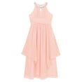 thumbnail image 4 of Oyolan Robe de Demoiselle d'Honneur pour Enfants Robe Longue en Chiffon pour Concours Soirée Danse Robe Rose Clair 12, 4 of 6