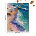 thumbnail image 3 of Pastel Waves Canvas Print, Minimal Retro Ocean Painting, Trendy Coastal Beach House Wall Decor, 3 of 8